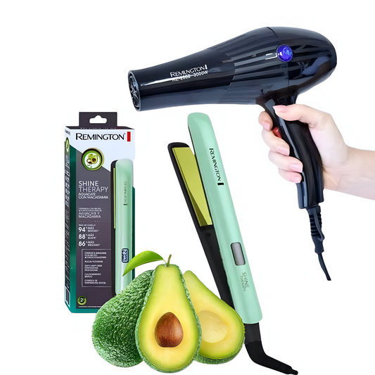 COMBO PLANCHA DE AGUACATE AAA - SECADOR REMINTON AAA
