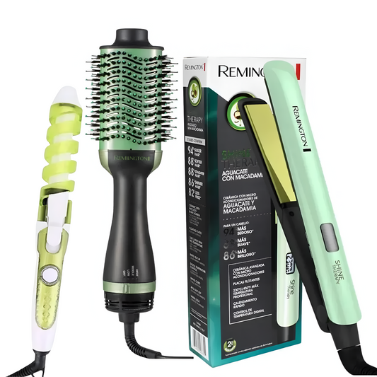 COMBO PLANCHA AGUACATE-CEPILLO SECADOR-RIZADOR NOVA